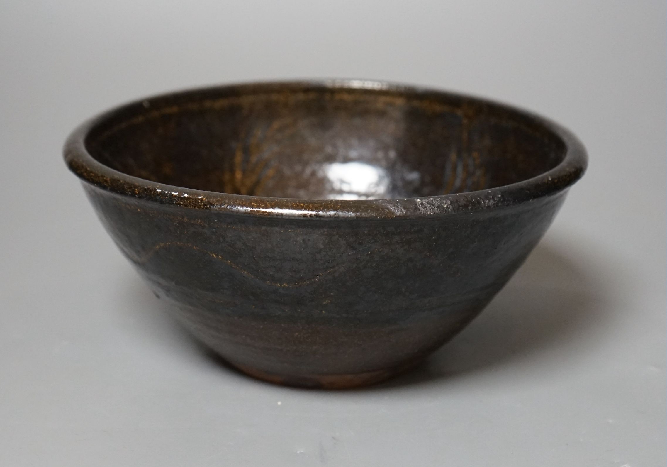 Michael Cardew (1901-1983), a Widdecombe glazed pottery bowl, impressed marks to base, 9.5cm tall